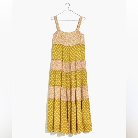 Madewell Dresses & Skirts - Madewell Print-Mix Tiered Midi Dress in Jaipur Floral Size Large Cottagecore •